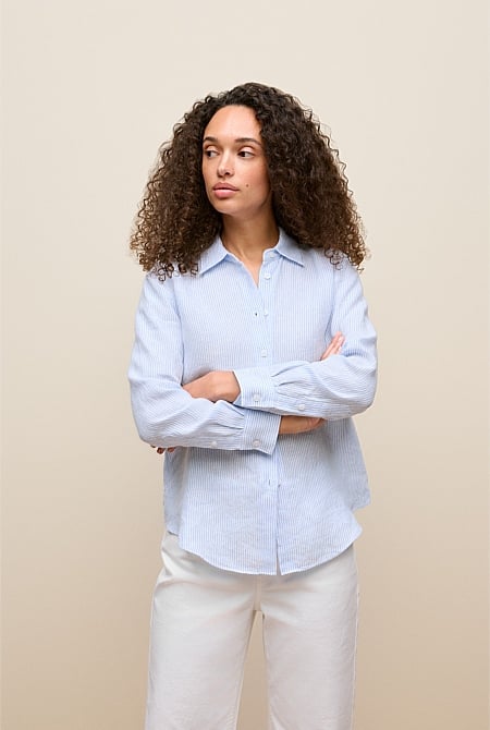 Yarn Dyed Stripe Linen Shirt