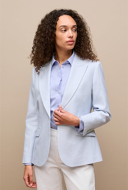 Cotton Linen Textured Blazer