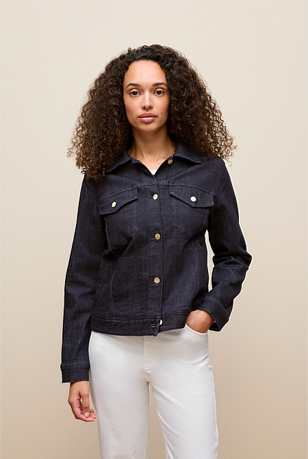 Australian Cotton Blend Denim Classic Jacket