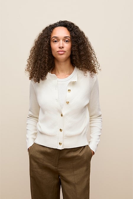 Cotton Texture Knit Cardigan