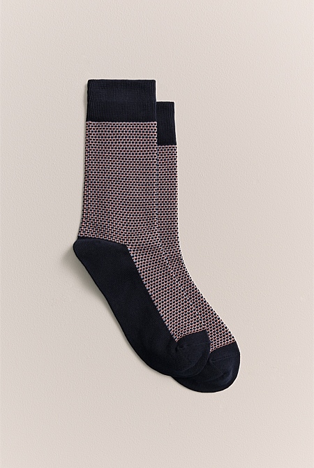 Contrast Stitch Crew Sock