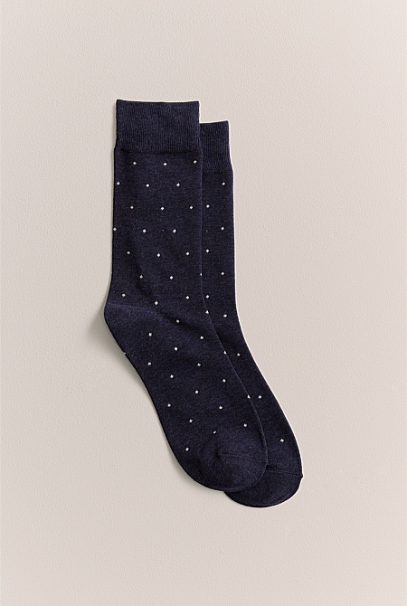Square Grid Crew Sock