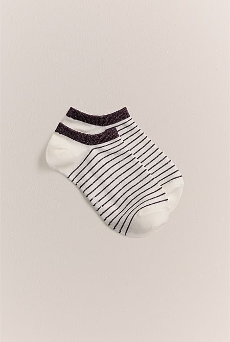 Metallic Stripe Low Cut Sock