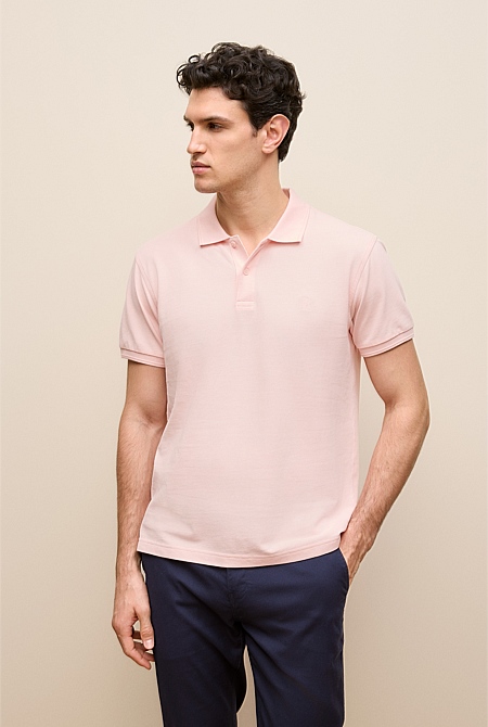 Pique Monogram Short Sleeve Polo