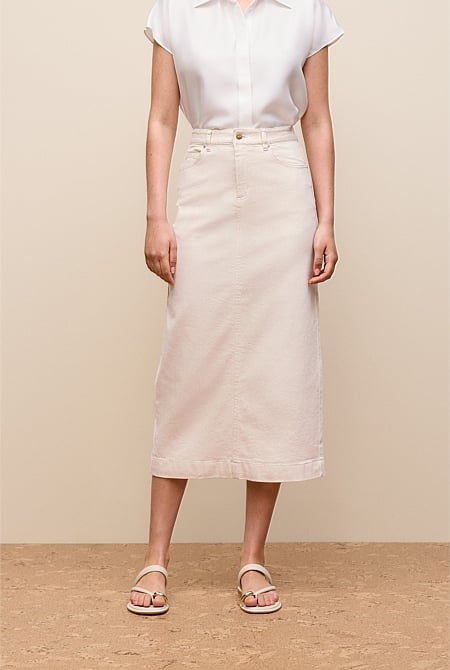 Longline Denim Skirt