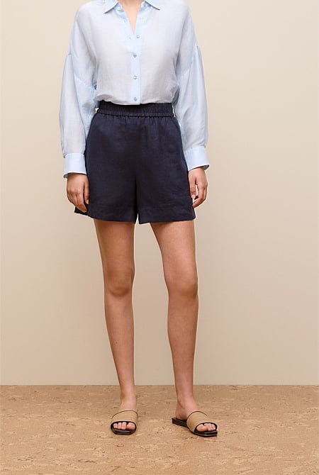 Linen Pull On Short
