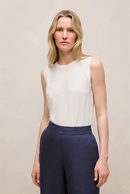 Linen Cotton Crew Tank