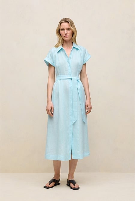 Linen Panelled Shirt Dress