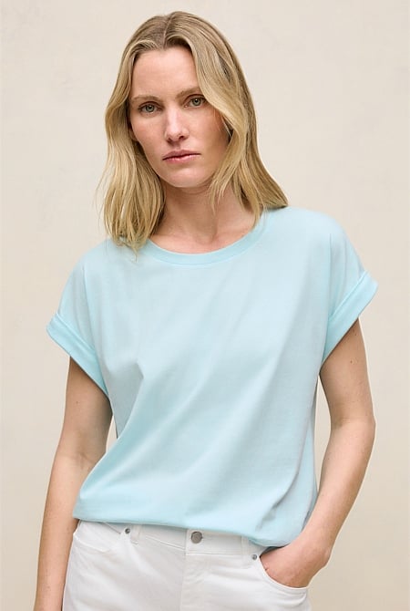 Australian Cotton Cuff Sleeve T-shirt