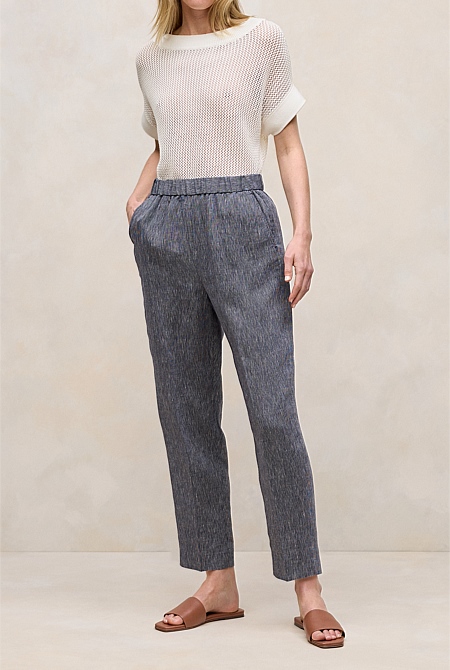 Linen End On End Stripe Relaxed Pant