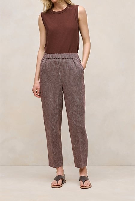 Linen End On End Stripe Relaxed Pant