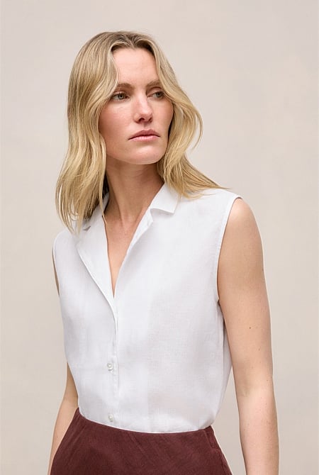 Linen Sleeveless Shirt