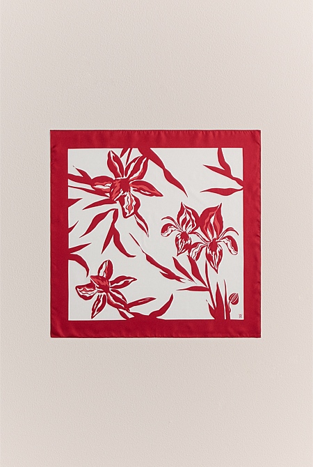 Wild Iris Silk Twill Scarf