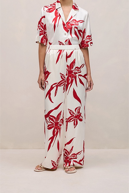 Wild Iris Satin Relaxed Pant