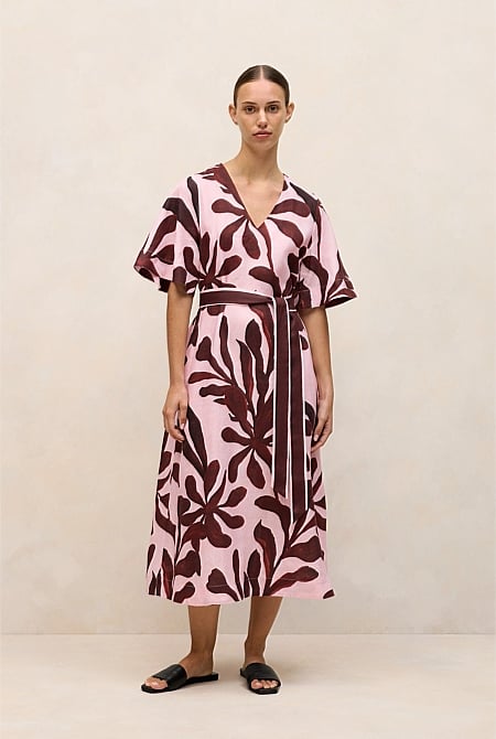 Wakame Linen Kimono Sleeve Dress