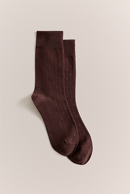 Dot Rib Crew Sock