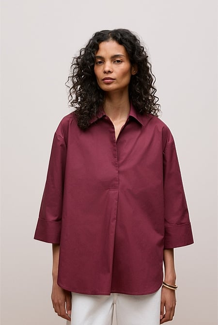Cotton Poplin Half Sleeve Shirt