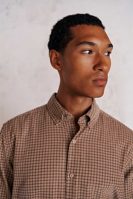 Regular Fit Cord Check Shirt