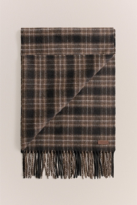 Alba Wool Cashmere Check Scarf