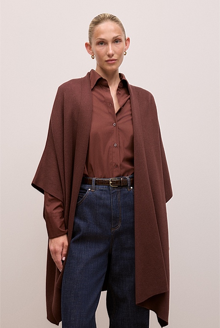 Cotton Cashmere Blend Poncho