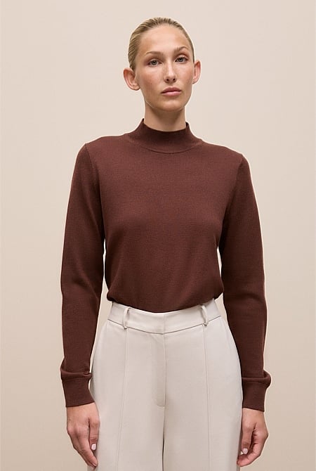 Merino Mock Neck