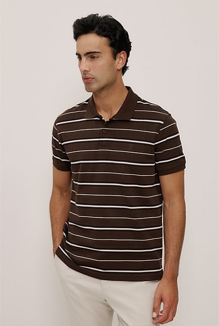 Australian Cotton Pique Stripe Polo