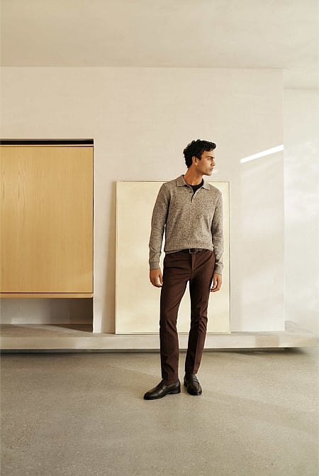 Cotton Speckle Knit Polo