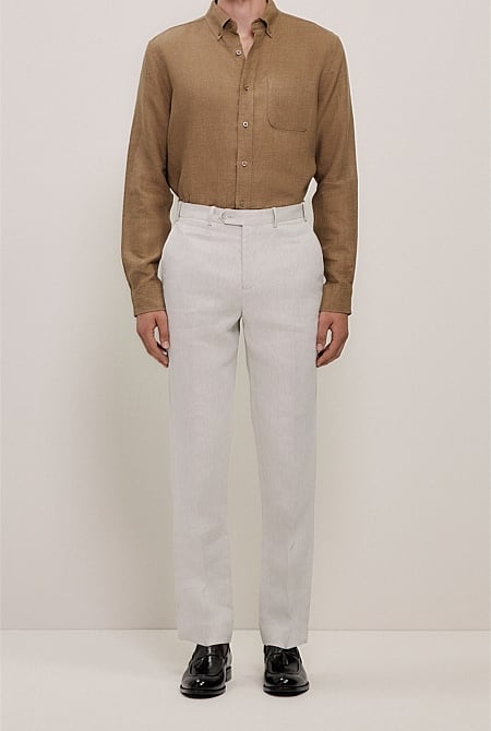 Linen Twill Straight Leg Trouser
