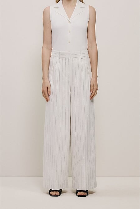 Linen Cotton Pinstripe Pant