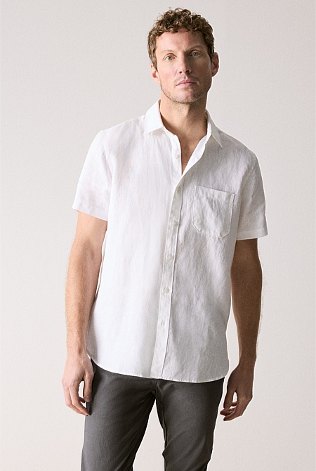 Regular Fit Linen Short Sleeve Shirt