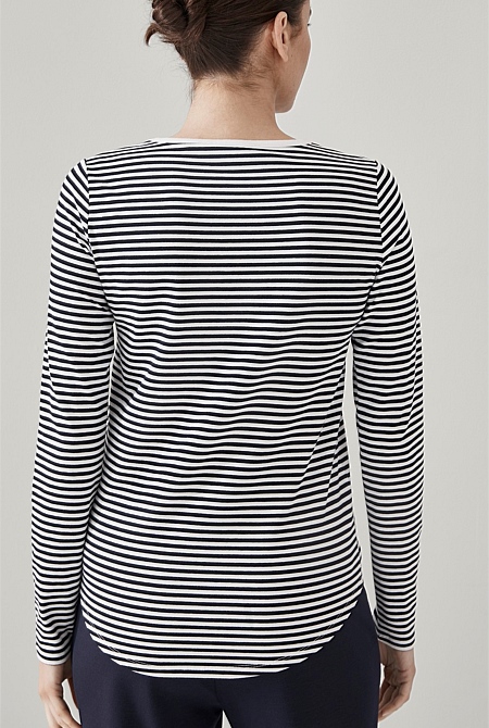 Organic Cotton Stripe Long Sleeve T-Shirt