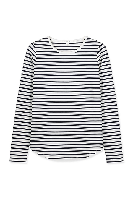 Organic Cotton Stripe Long Sleeve T-Shirt