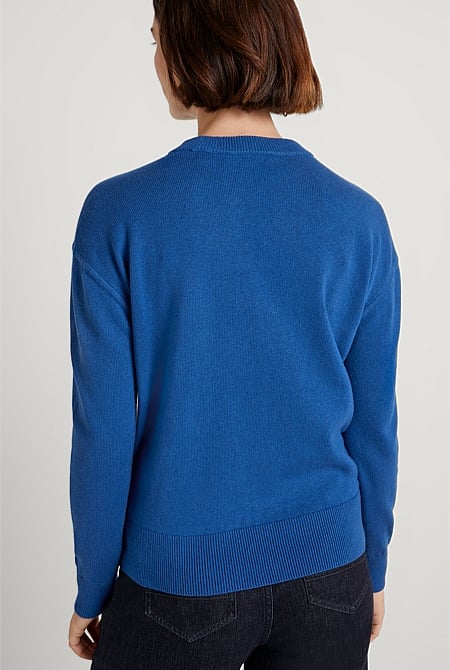 Organic Cotton Wool Seam Detail Crew