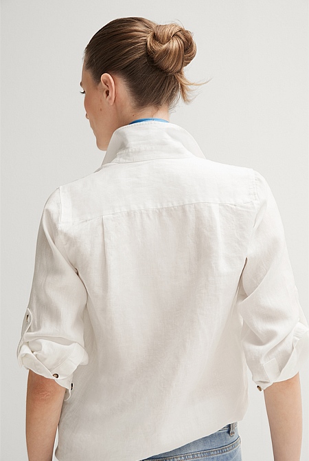 Linen Tab Sleeve Shirt