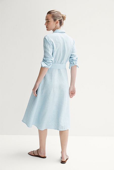 Linen End On End Shirt Dress