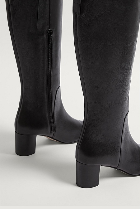 Leather Slouch Tall Boot