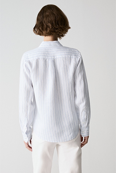 Yarn Dyed Linen Twin Stripe Shirt