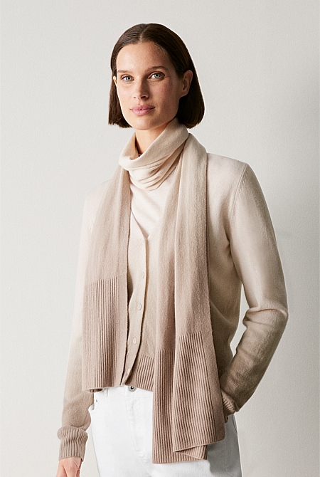 Wool Cashmere Ombre Print Scarf