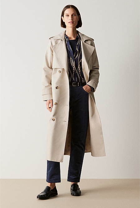 Cotton Longline Trench Coat