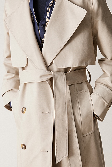 Cotton Longline Trench Coat