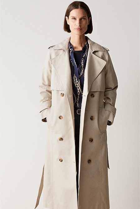 Cotton Longline Trench Coat