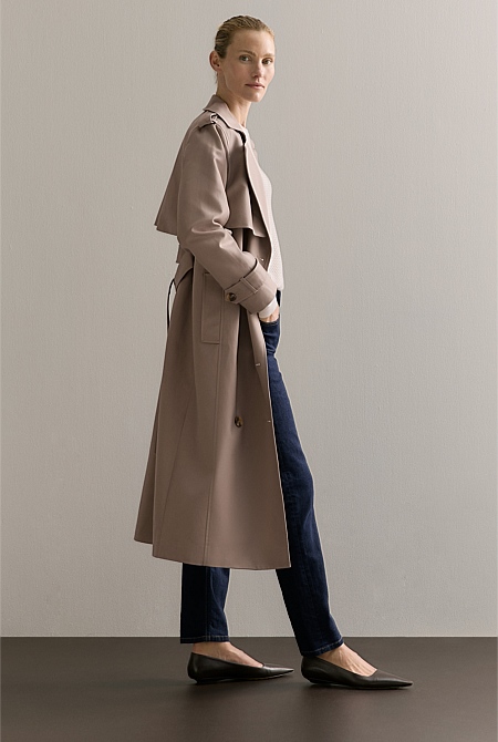 Cotton Longline Trench Coat