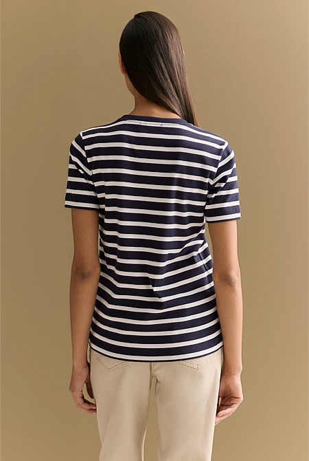 Australian Cotton Yarn Dyed Stripe T-shirt