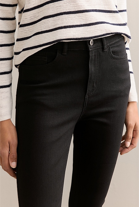 Black Cropped Slim Jean - WOMEN Pants | Trenery