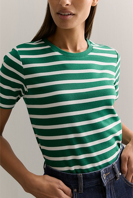 Australian Cotton Yarn Dyed Stripe T-shirt