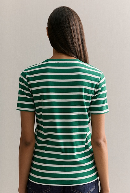 Australian Cotton Yarn Dyed Stripe T-shirt