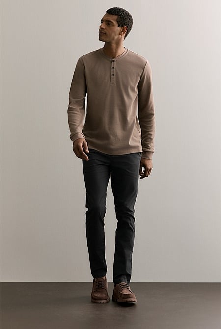 Australian Cotton Waffle Henley