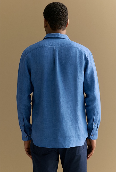 Regular Fit Delave Linen Long Sleeve Shirt