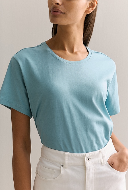 Cotton Silk Relaxed T-Shirt