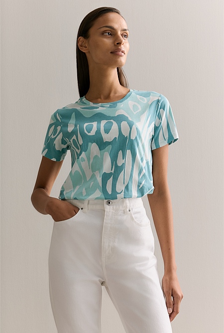 Pima Cotton Butterfly Print T-shirt